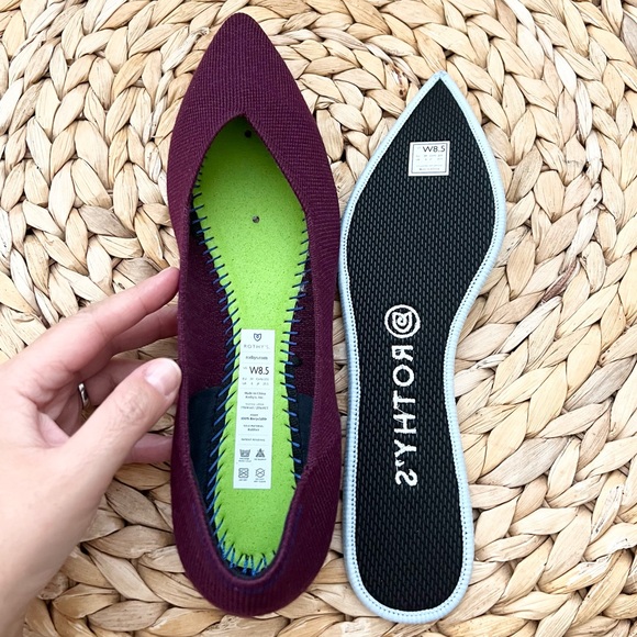 ROTHY’S wool blend pointe flats in aubergine color - Picture 6 of 8